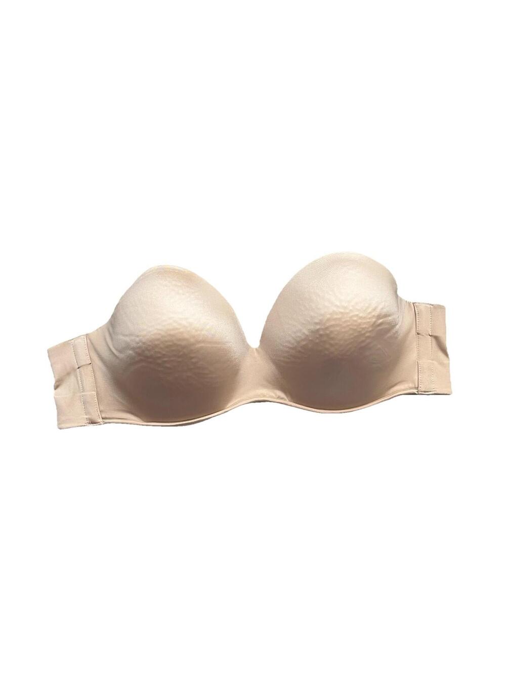 Cacique Strapless Bra 48C Beige Nude Lightly Lined Multiway Underwire Plus Size